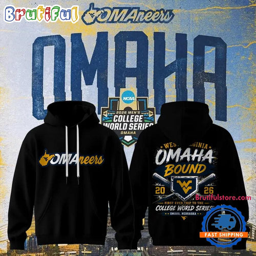West Virginia Mountaineers 2026 NCAA Baseball Men’s College World Series Omaneers Black Hoodie Shirt