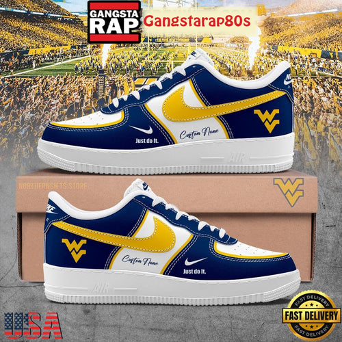 West Virginia Mountaineers Welcome The New Season 2025 Custom Air Force 1 Shoes Running Sneakers