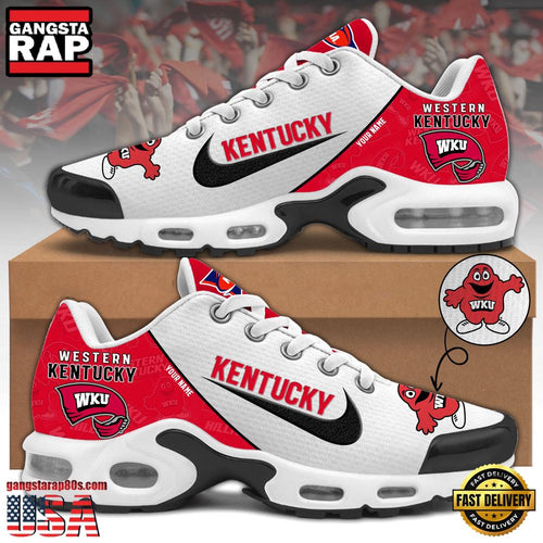 NCAA Custom Name Western Kentucky Football Mascot Symbol Air Max Plus Shoes Running Sneakers