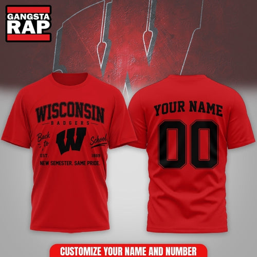 Wisconsin Badgers NCAA Campus Pride Back to School 2026 Personalized 3D Shirt