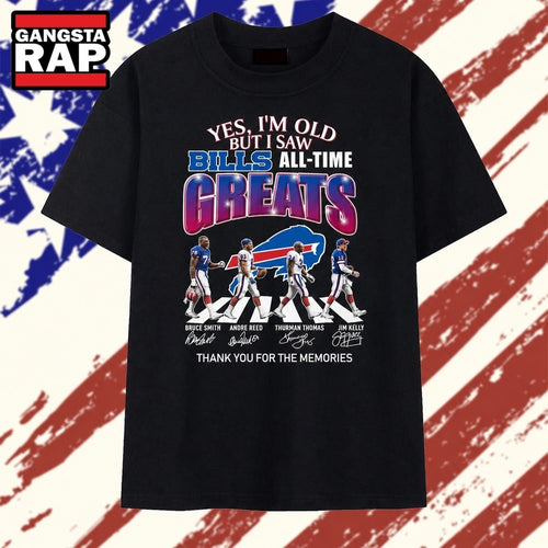 Yes I’m Old But I Saw Bills All Time Greats Signatures Abbey Road T Shirt