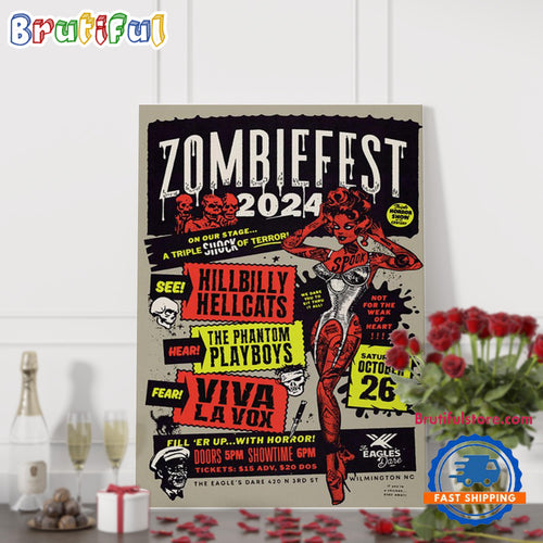 Zombiefest At The Eagle’s Dare In Wilmington, NC On October 26 2024 Tour Poster Canvas Art