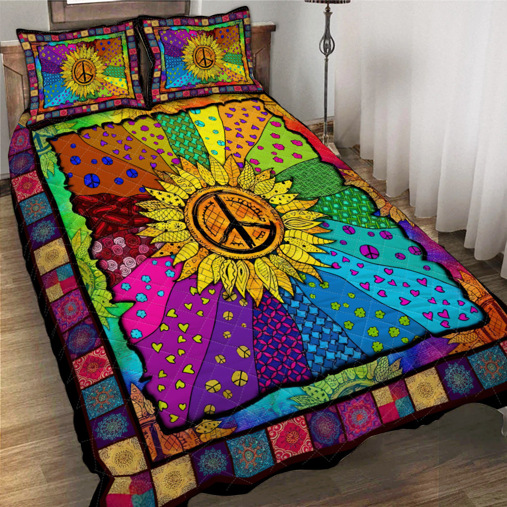 Hippie Quilt Bedding Set - Free Mind Quilted Bedding