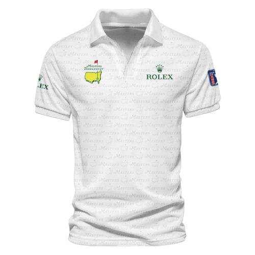 Golf Pattern Cup White Mix Green Masters Tournament Rolex Vneck Polo Shirt Style Classic Polo Shirt For Men UXGL180-RL