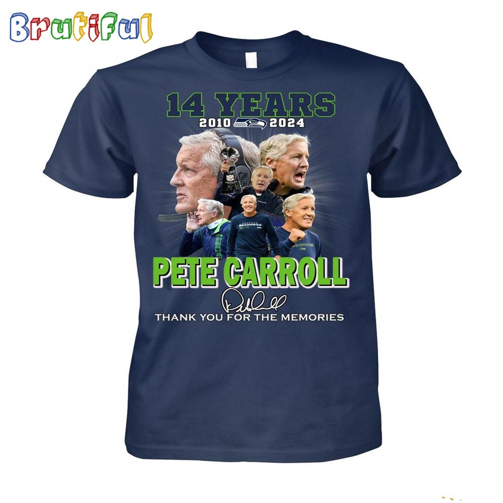 14 Years 2010 2024 Pete Carroll Thank You For The Memories T-Shirt