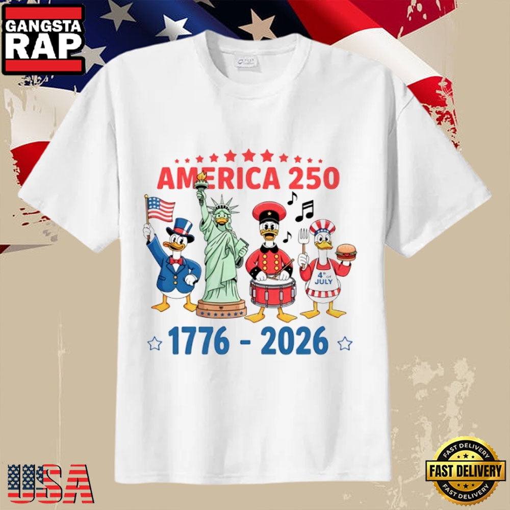 1776-2026 America 250th Anniversary Funny Goose Cartoon T-Shirt