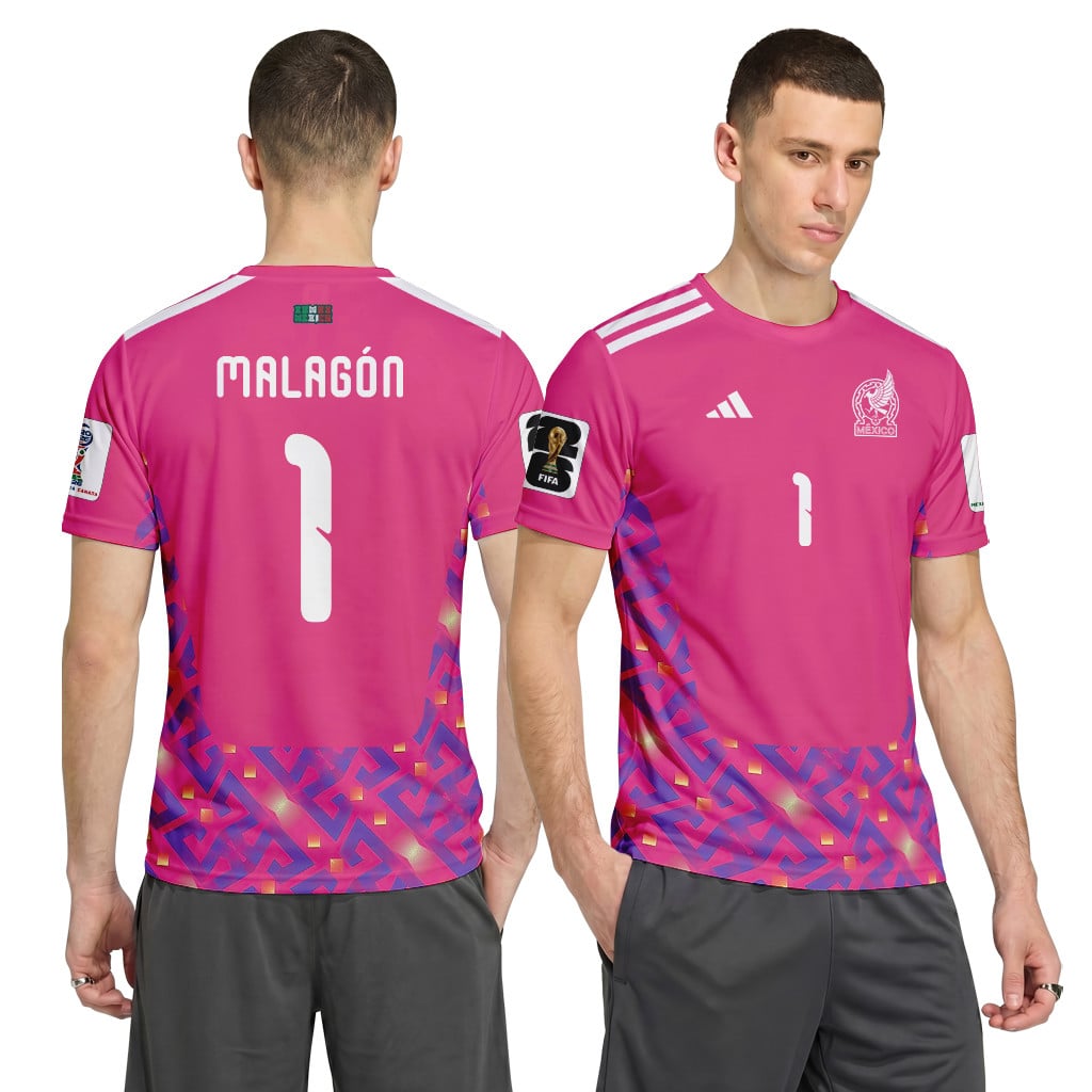 Malag?n 1 AOP T-Shirt 2026 World Cup Mexico Home Goalkeeper