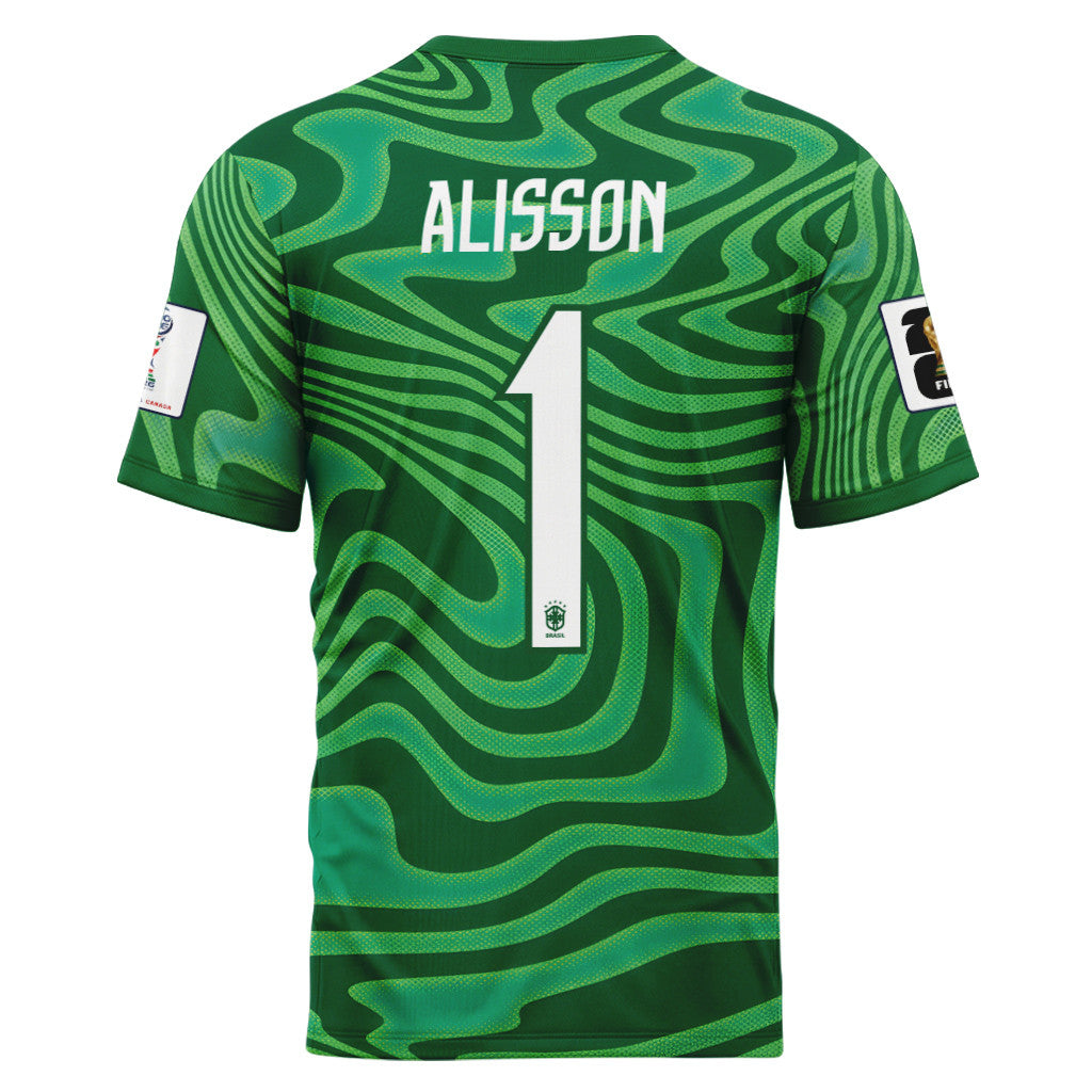 Alisson 1 Brazil 2026 World Cup Home Goalkeeper AOP T-Shirt