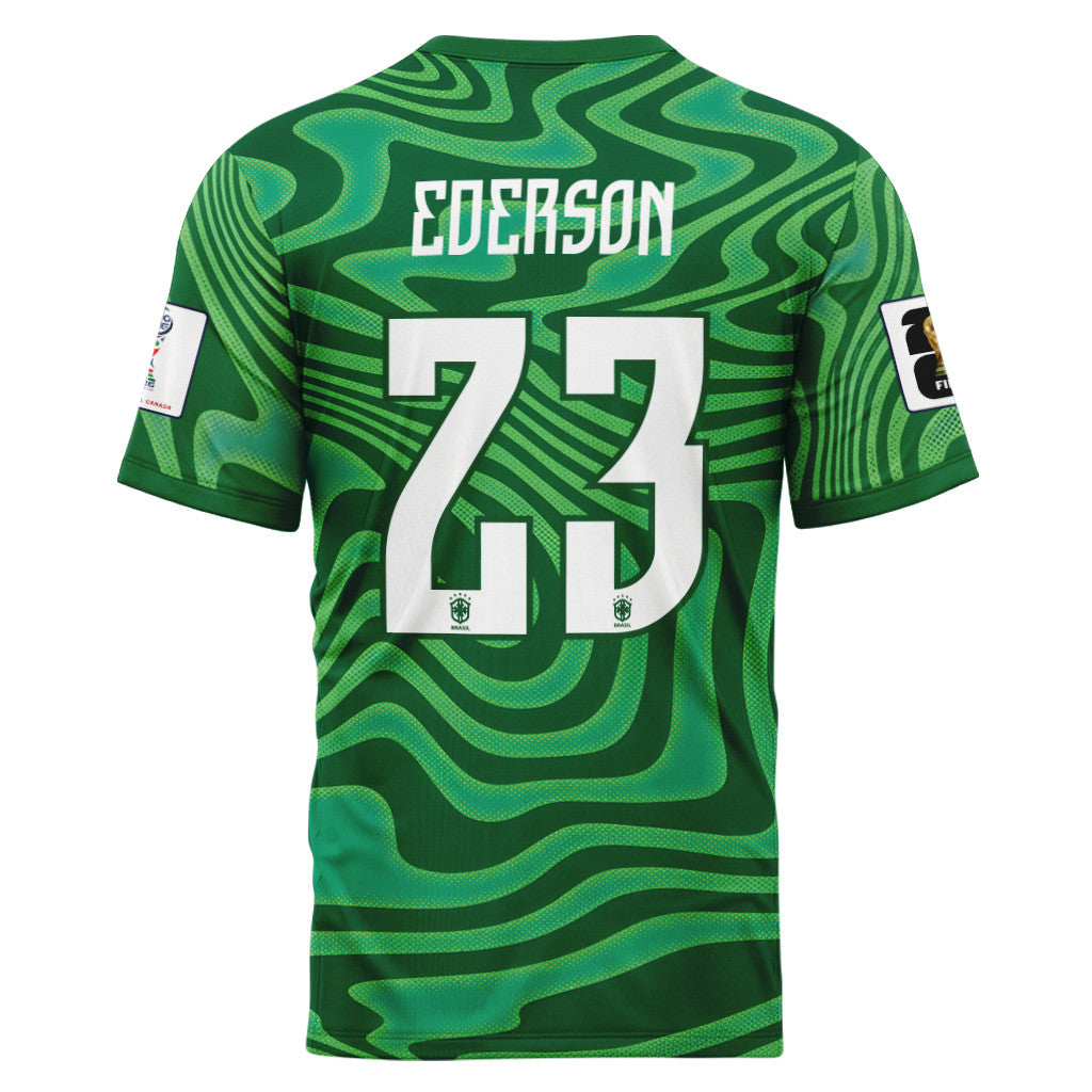 Ederson 23 Brazil 2026 World Cup Home Goalkeeper AOP T-Shirt