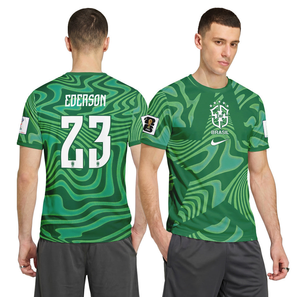 Ederson 23 Brazil 2026 World Cup Home Goalkeeper AOP T-Shirt