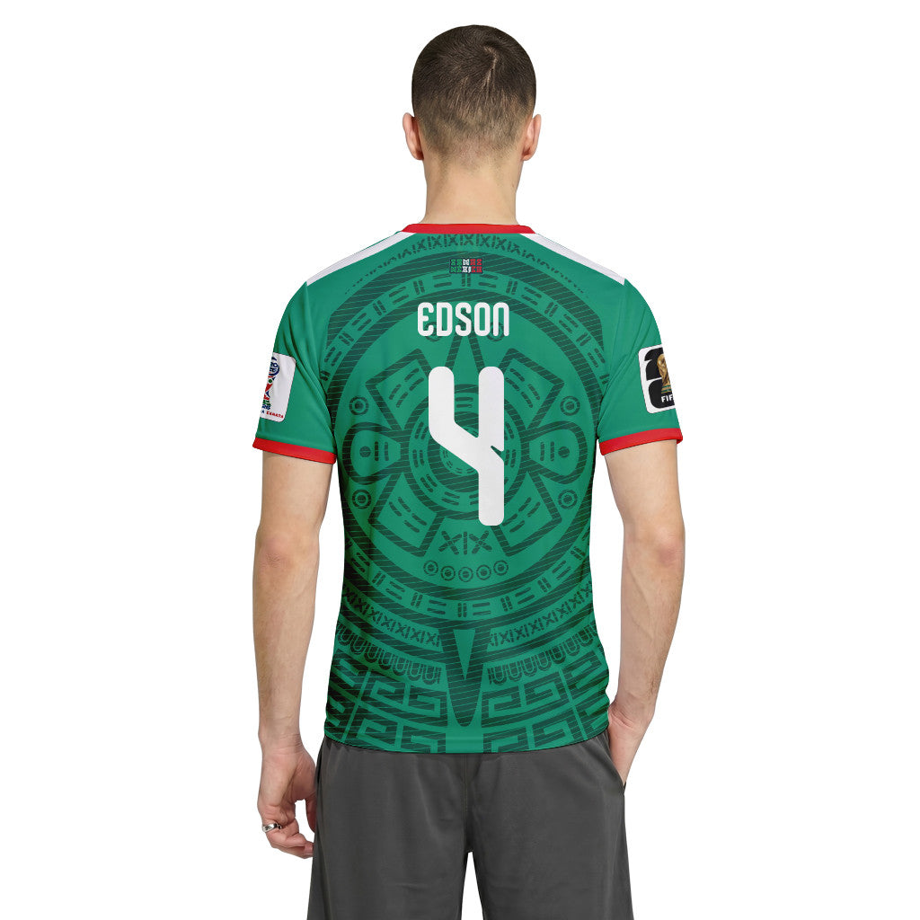 Edson ?lvarez 4 AOP T-Shirt 2026 World Cup Mexico Home