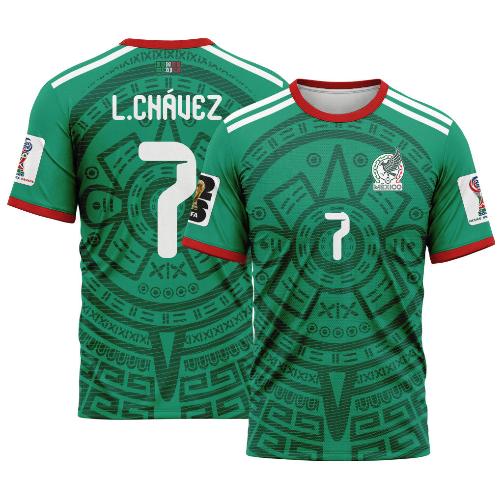 Luis Ch?vez 7 AOP T-Shirt 2026 World Cup Mexico Home