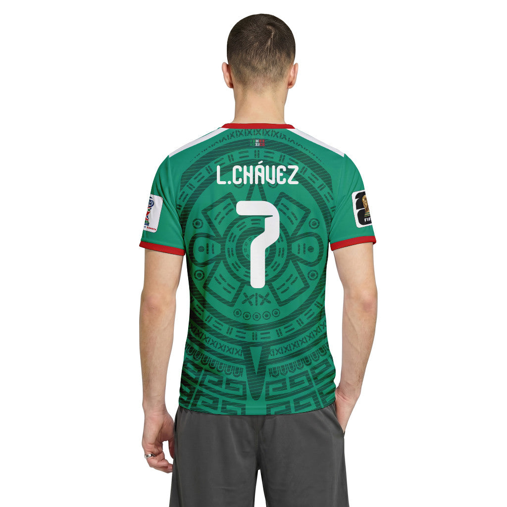 Luis Ch?vez 7 AOP T-Shirt 2026 World Cup Mexico Home