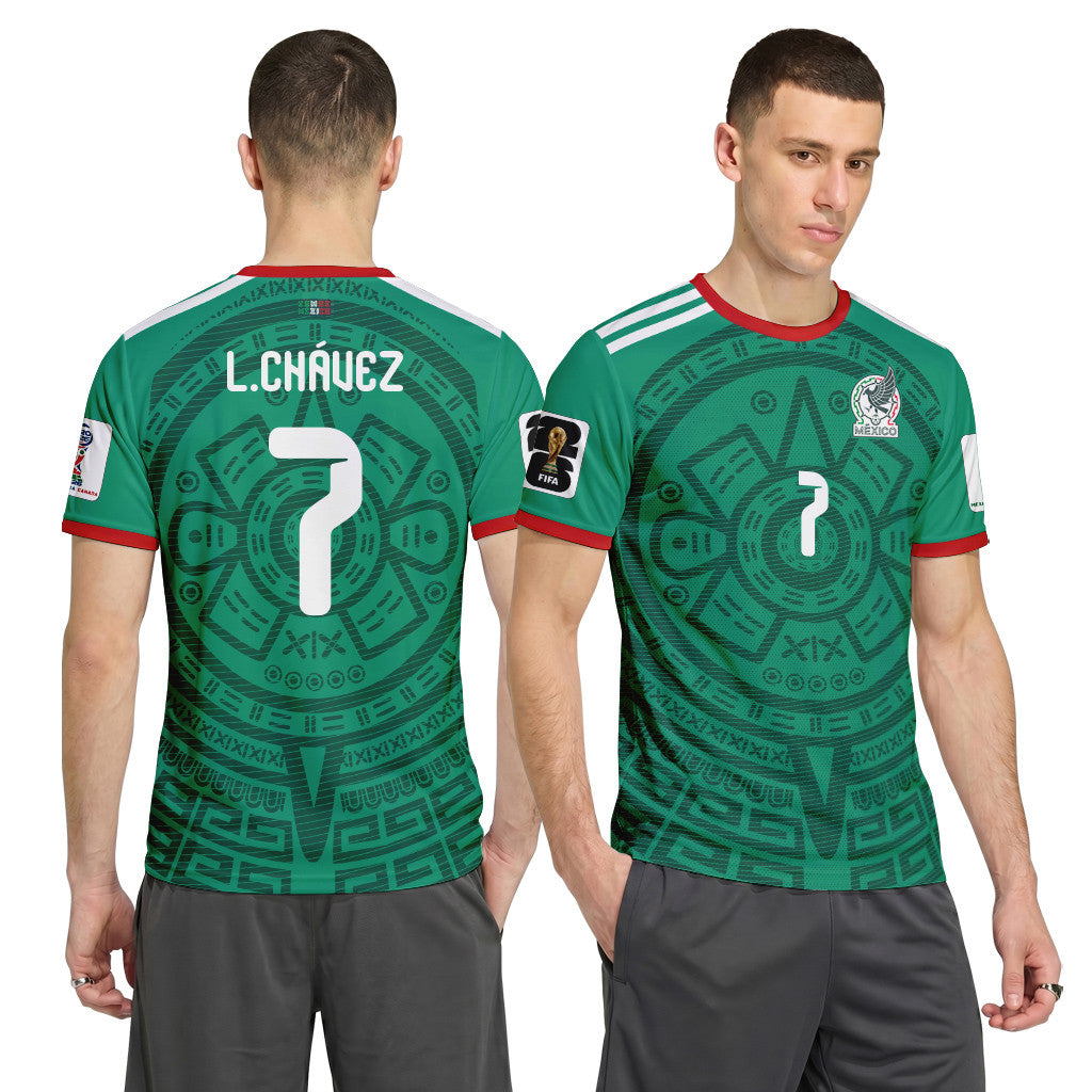 Luis Ch?vez 7 AOP T-Shirt 2026 World Cup Mexico Home