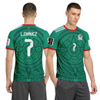 Luis Ch?vez 7 AOP T-Shirt 2026 World Cup Mexico Home