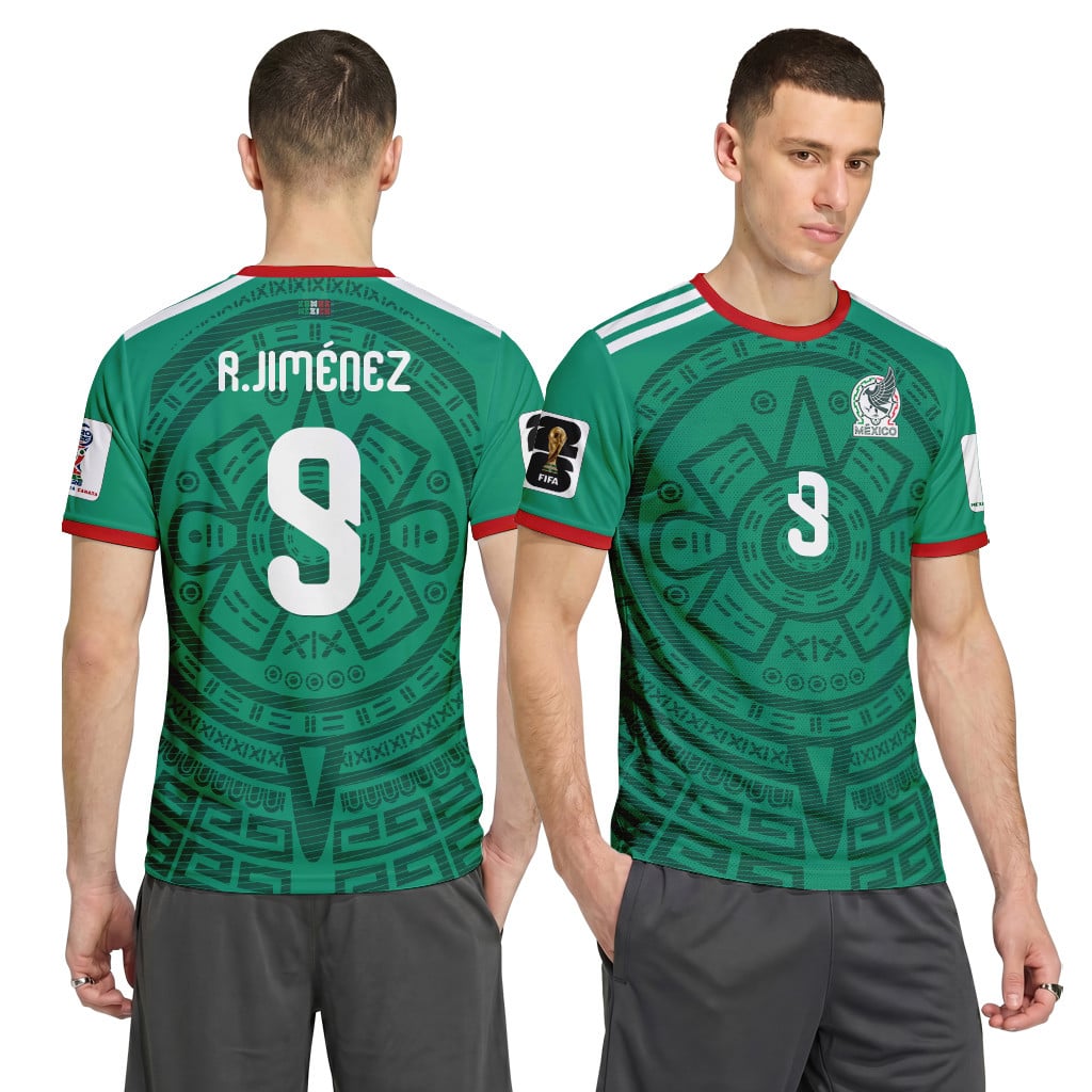 Ra?l Jim?nez 9 AOP T-Shirt 2026 World Cup Mexico Home