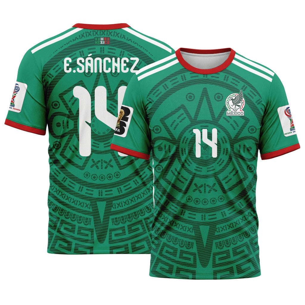 Erick S?nchez 14 AOP T-Shirt 2026 World Cup Mexico Home