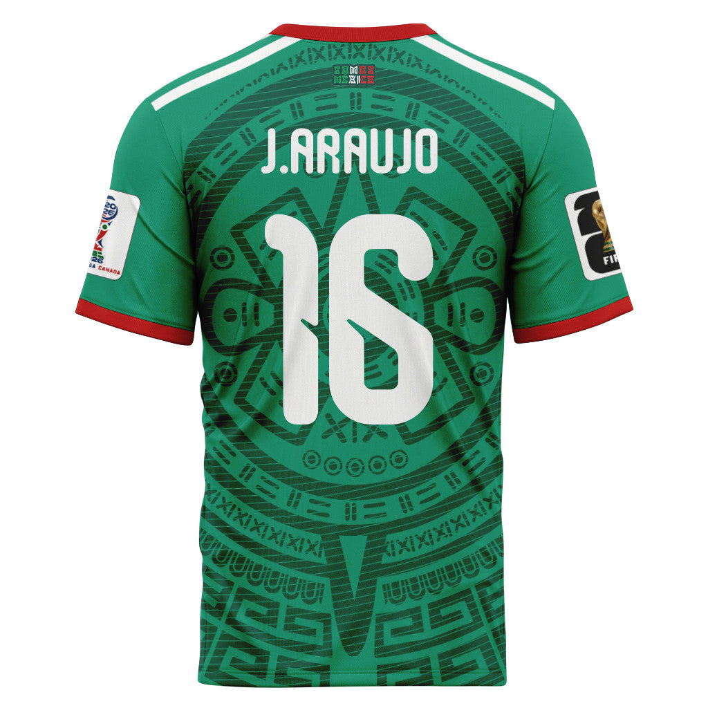 Juli?n Araujo 16 AOP T-Shirt 2026 World Cup Mexico Home