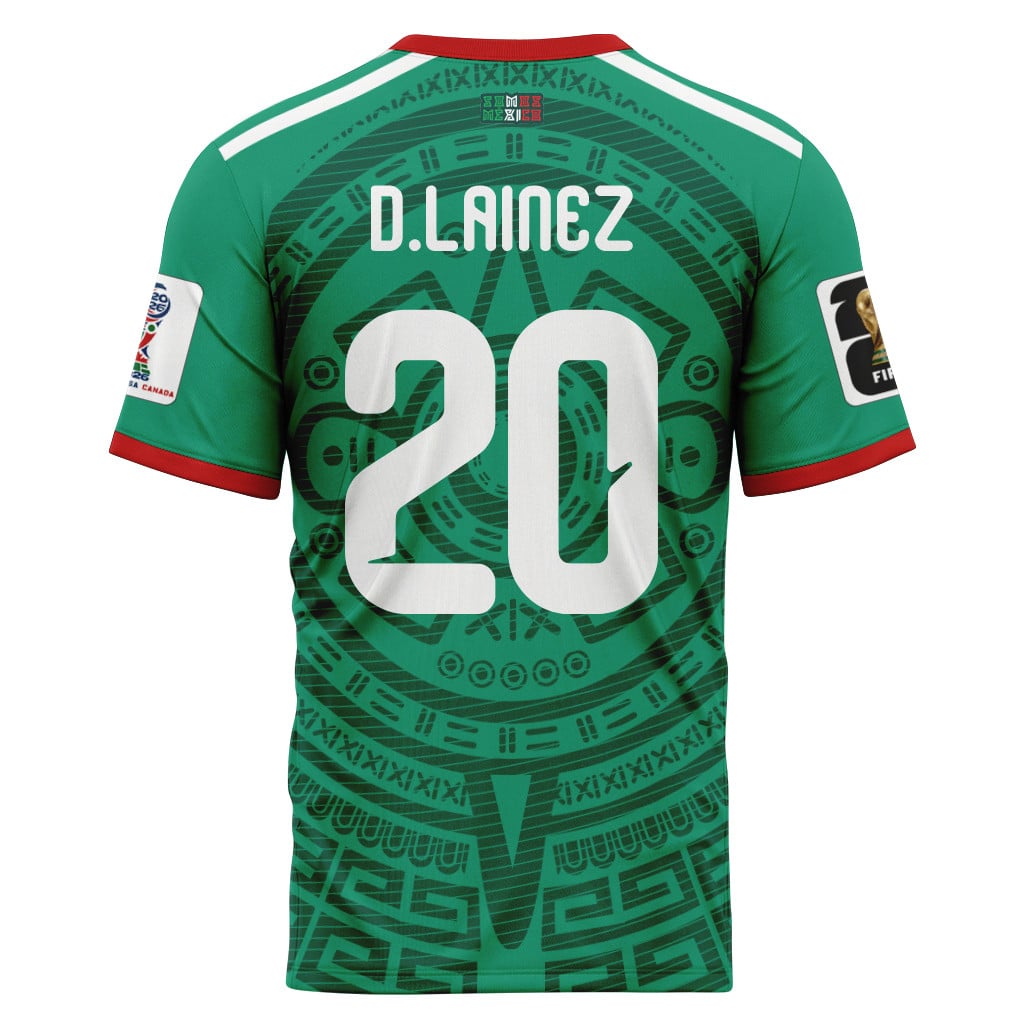 Diego Lainez 20 AOP T-Shirt 2026 World Cup Mexico Home