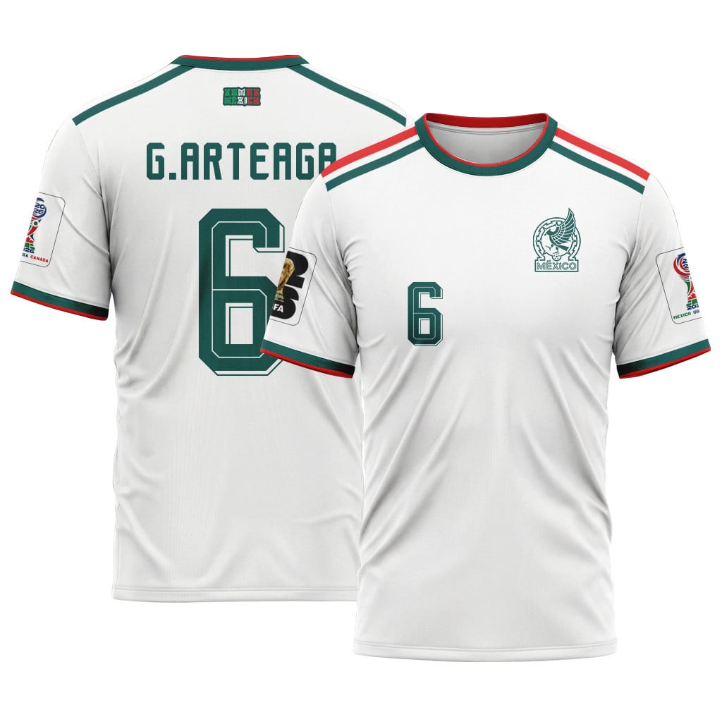 Gerardo Arteaga 6 AOP T-Shirt 2026 World Cup Mexico Away