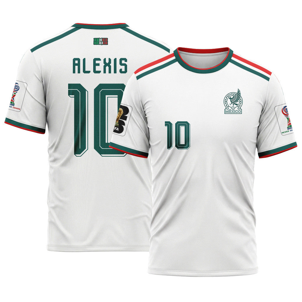 Alexis Vega 10 AOP T-Shirt 2026 World Cup Mexico Away