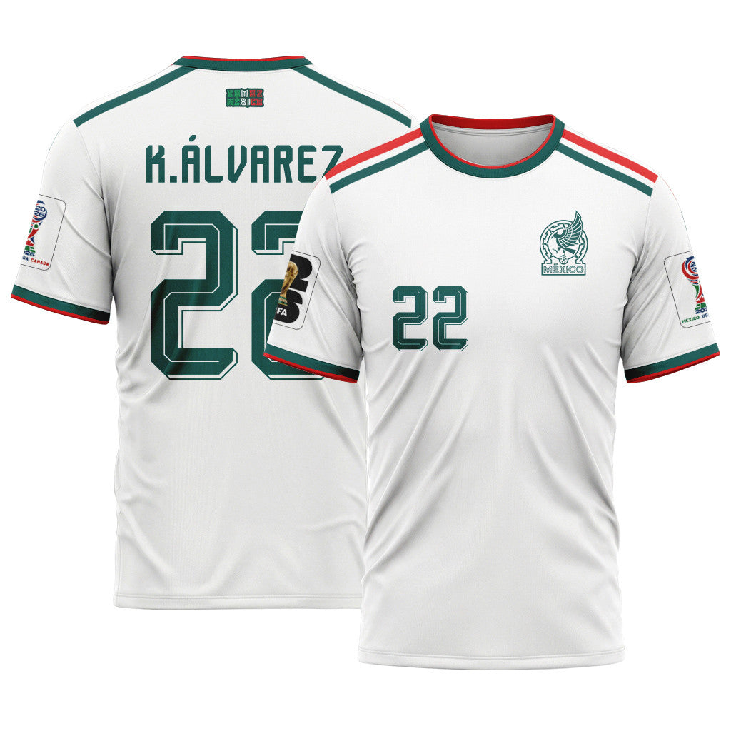 Kevin ?lvarez 22 AOP T-Shirt 2026 World Cup Mexico Away