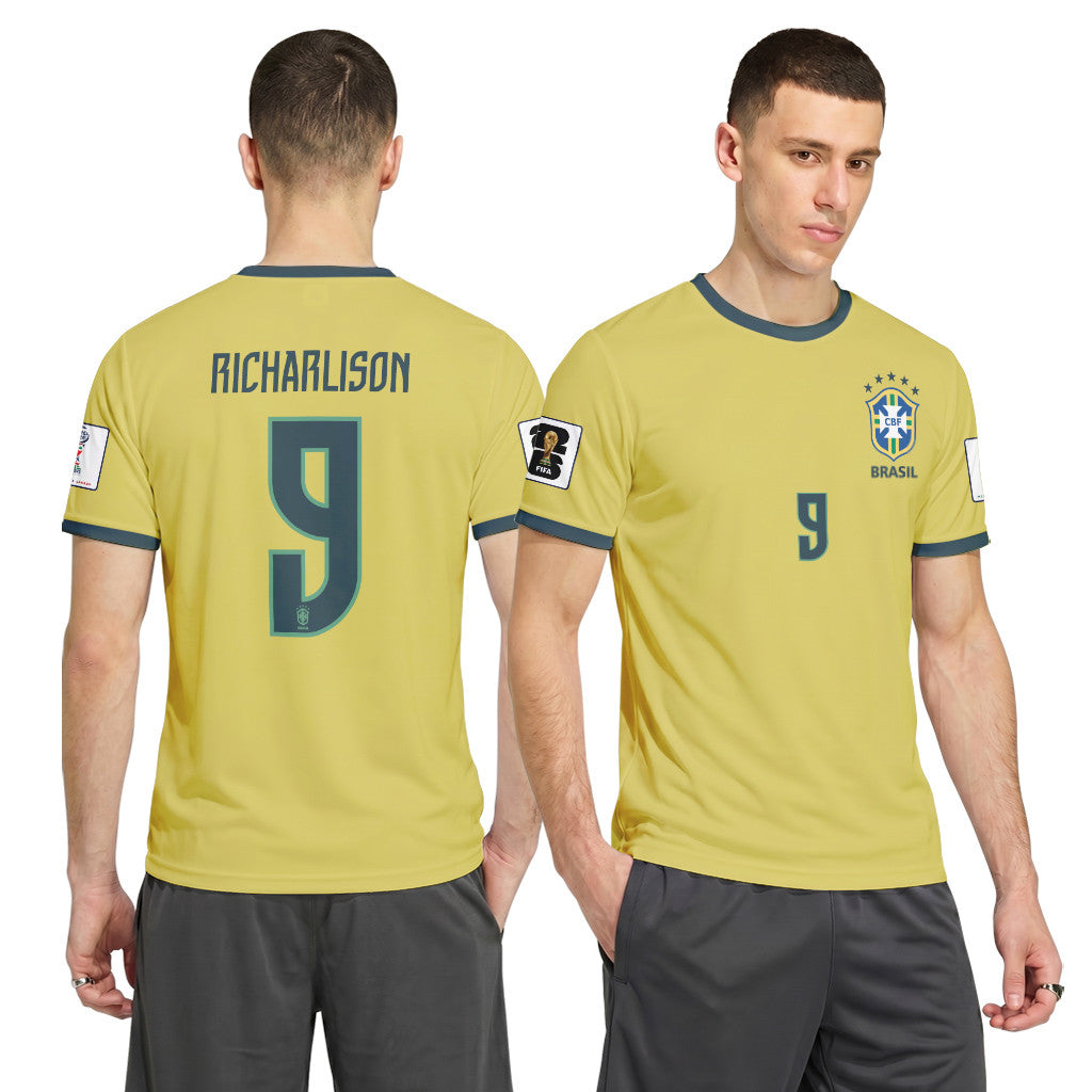 Richarlison 9 2026 World Cup Brazil Home AOP T-Shirt