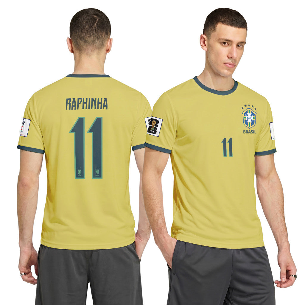 Raphinha 11 2026 World Cup Brazil Home AOP T-Shirt