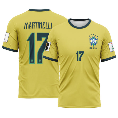 Martinelli 17 2026 World Cup Brazil Home AOP T-Shirt
