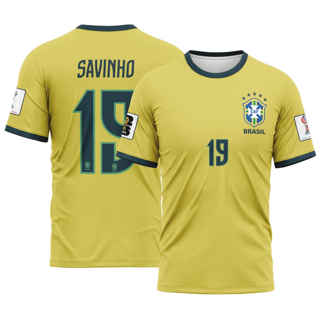 Savinho 19 2026 World Cup Brazil Home AOP T-Shirt
