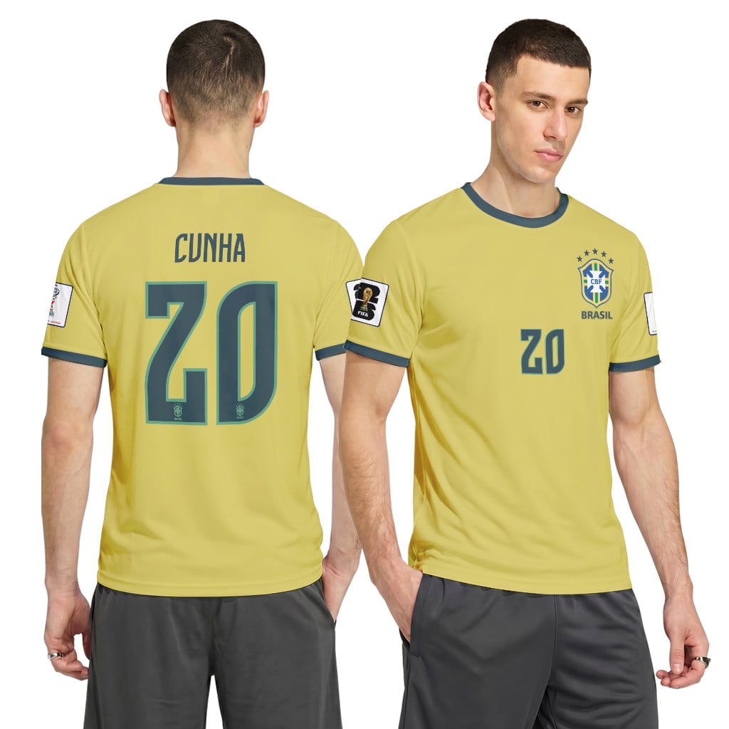 Cunha 20 2026 World Cup Brazil Home AOP T-Shirt
