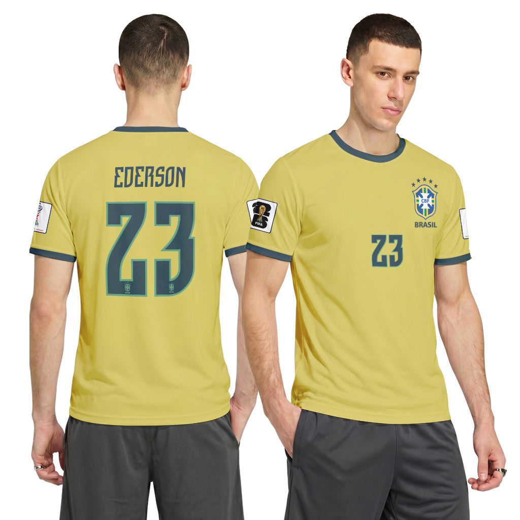 Ederson 23 2026 World Cup Brazil Home AOP T-Shirt