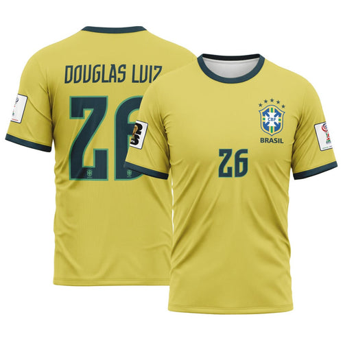 Douglas Luiz 26 2026 World Cup Brazil Home AOP T-Shirt