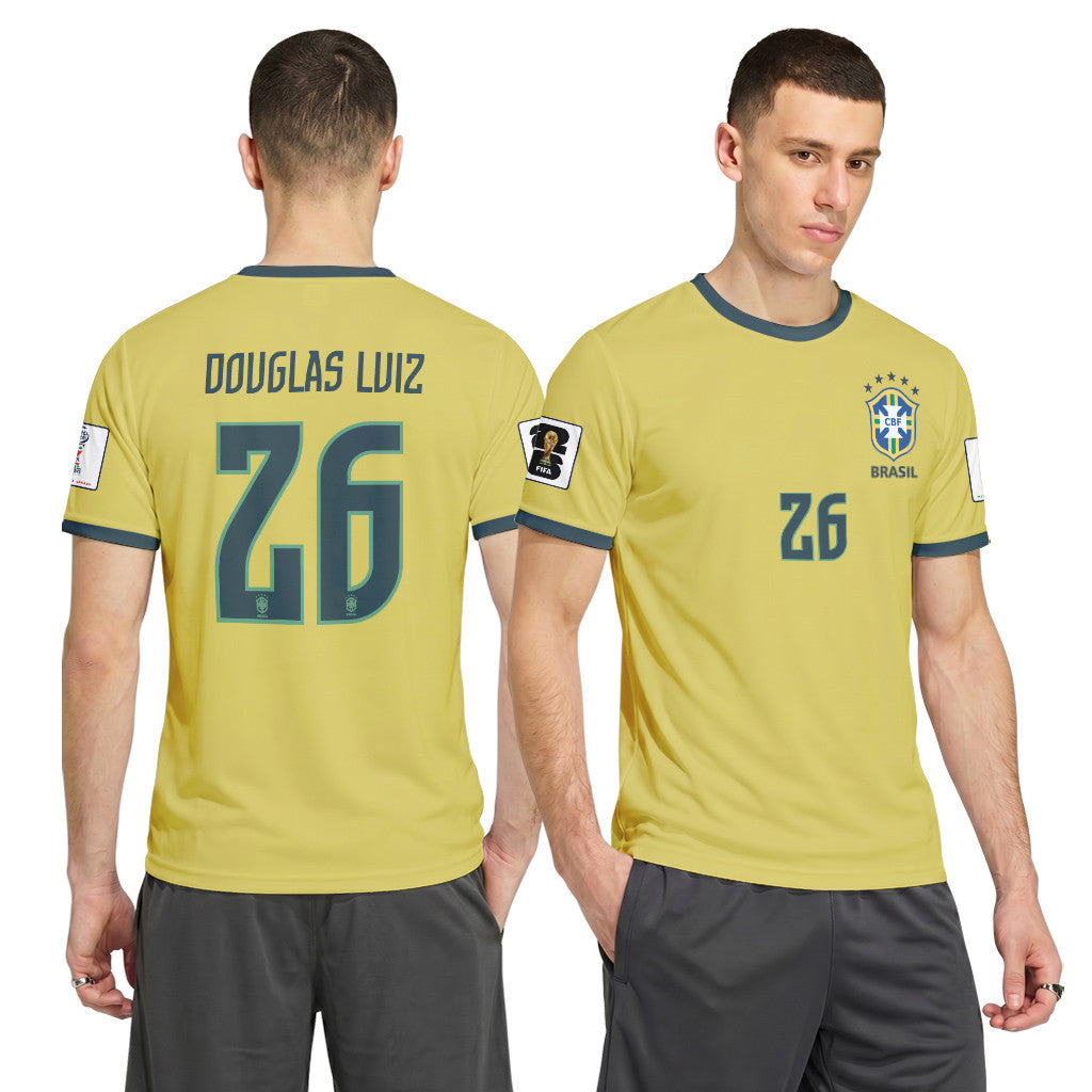 Douglas Luiz 26 2026 World Cup Brazil Home AOP T-Shirt