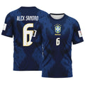 Alex Sandro 6 AOP T-Shirt 2026 World Cup Brazil Away