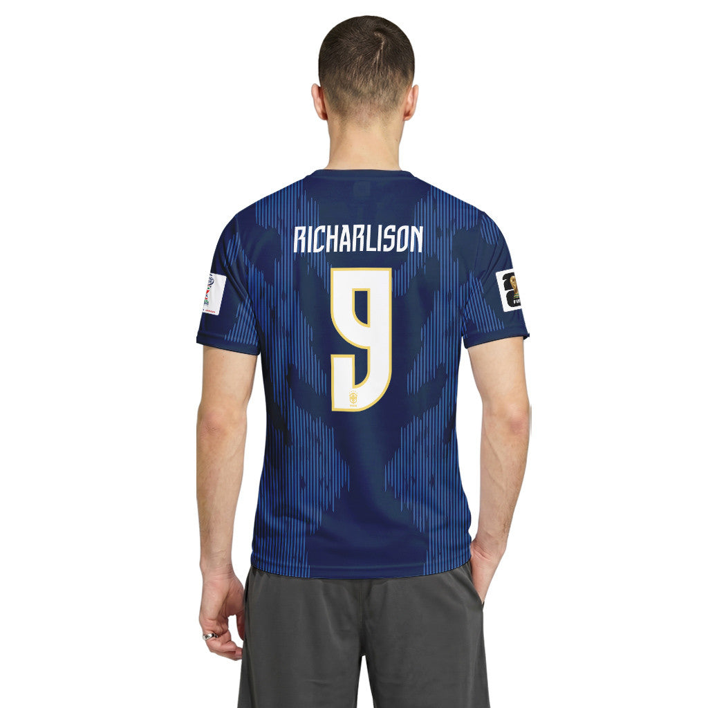 Richarlison 9 AOP T-Shirt 2026 World Cup Brazil Away