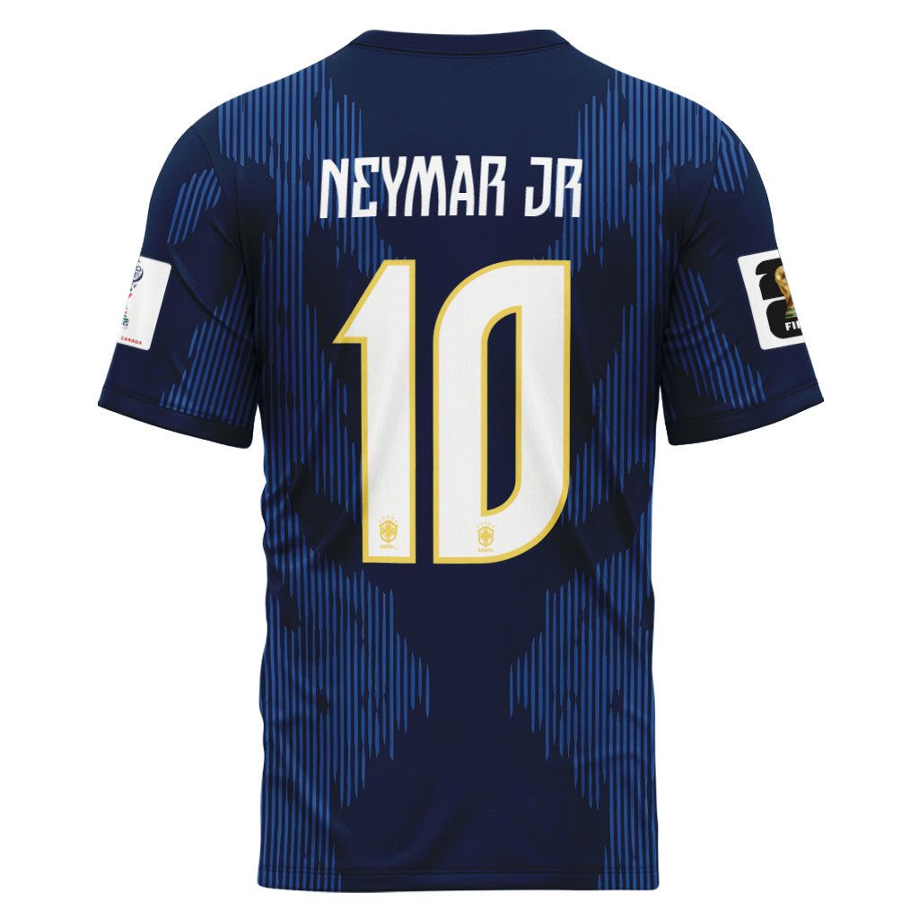 Neymar Jr 10 AOP T-Shirt 2026 World Cup Brazil Away