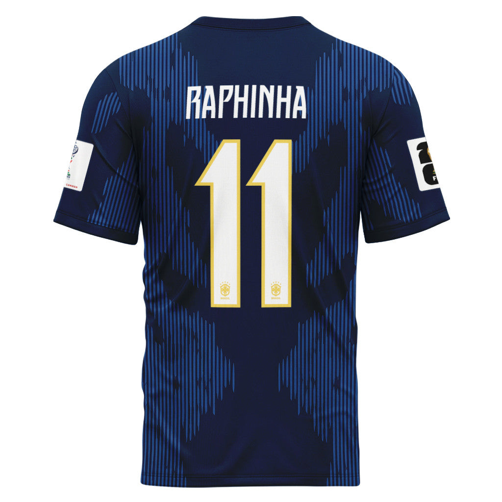 Raphinha 11 AOP T-Shirt 2026 World Cup Brazil Away