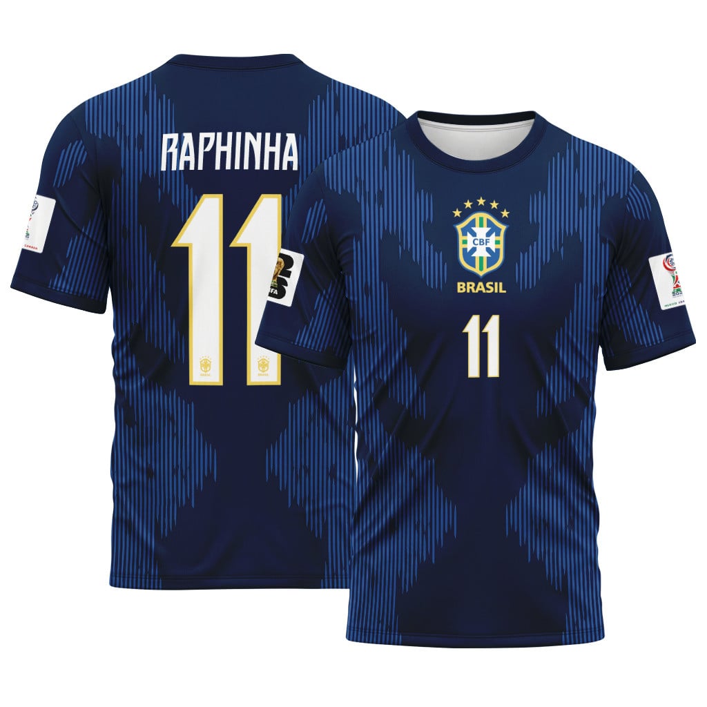 Raphinha 11 AOP T-Shirt 2026 World Cup Brazil Away