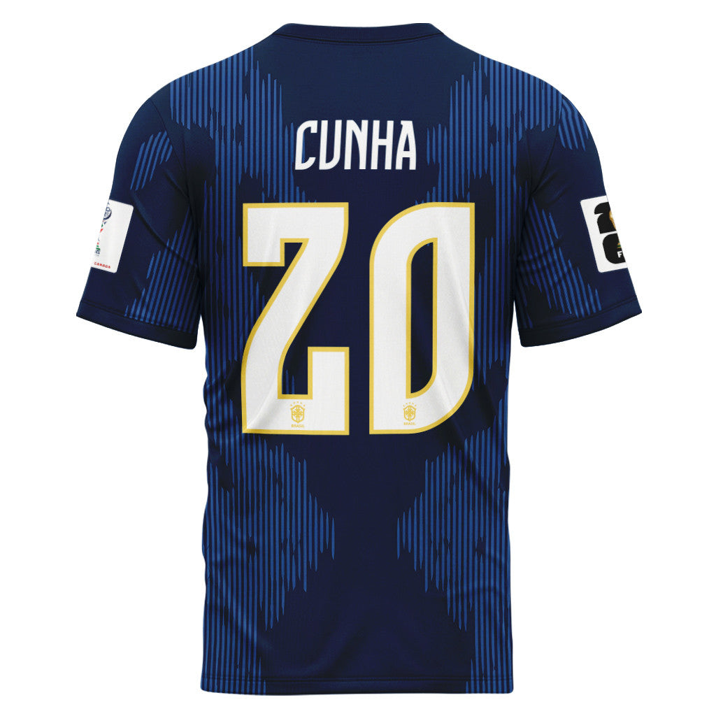 Cunha 20 AOP T-Shirt 2026 World Cup Brazil Away