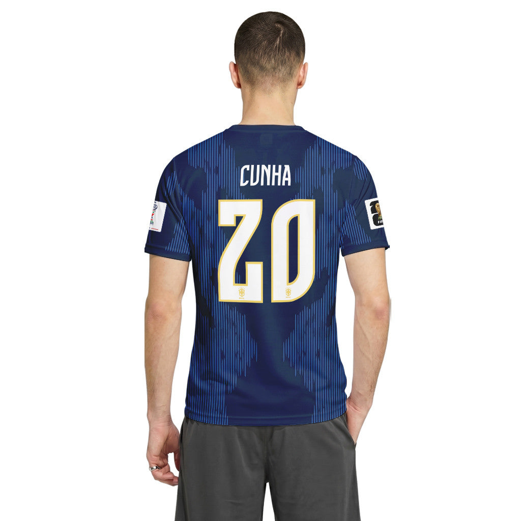 Cunha 20 AOP T-Shirt 2026 World Cup Brazil Away