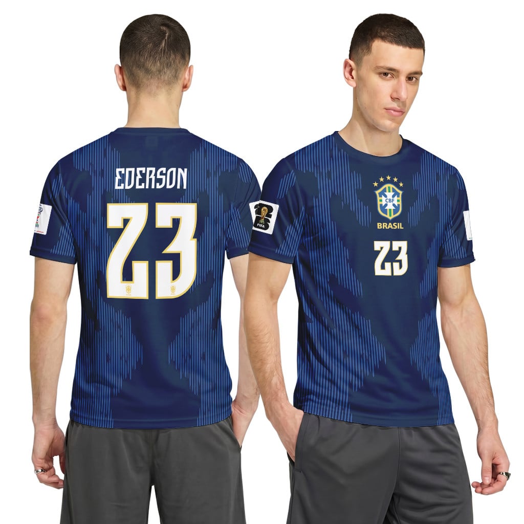 Ederson 23 AOP T-Shirt 2026 World Cup Brazil Away