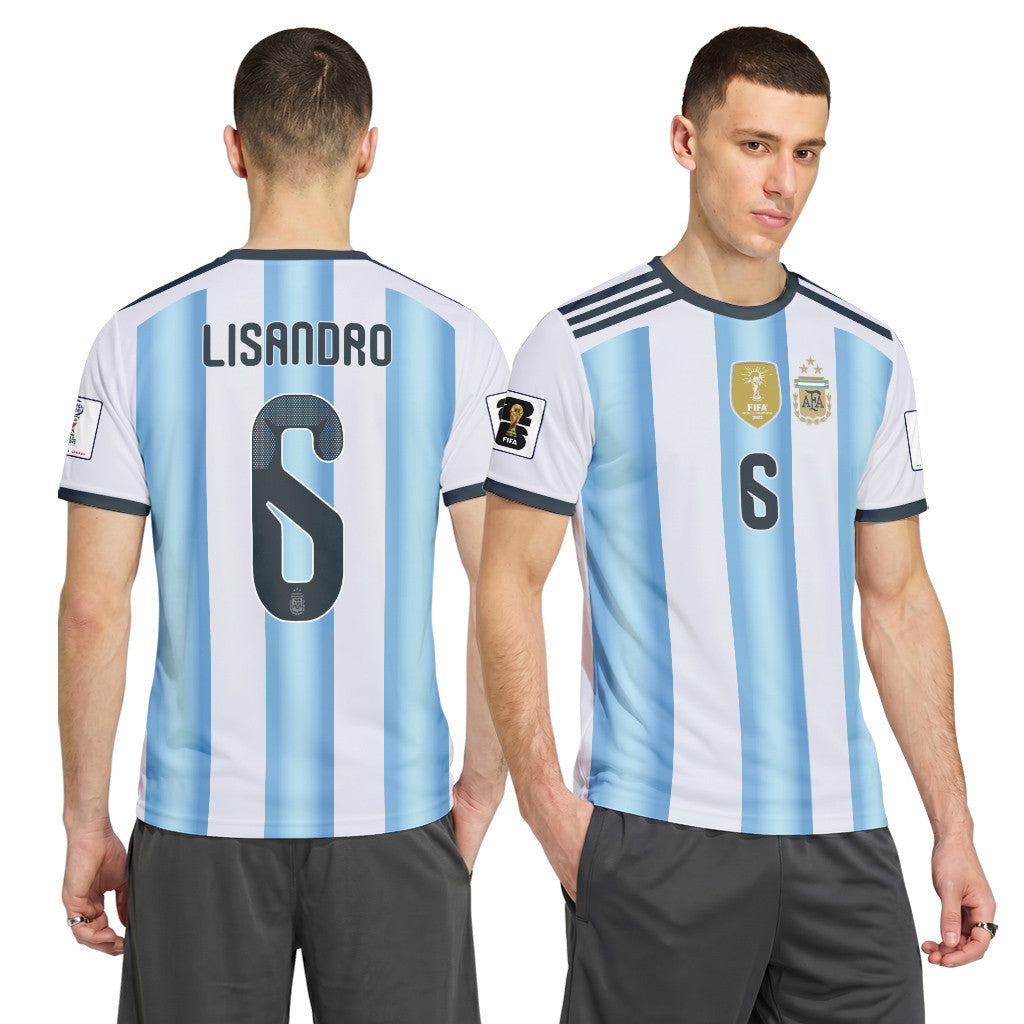 Lisandro 6 AOP T-Shirt 2026 World Cup Argentina Home