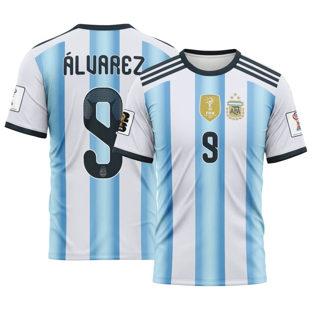 Alvarez 9 AOP T-Shirt 2026 World Cup Argentina Home