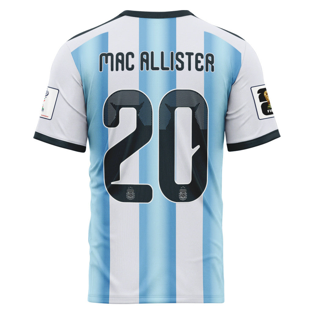 Mac Allister 20 AOP T-Shirt 2026 World Cup Argentina Home