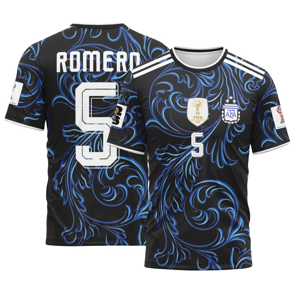 Romero 5 2026 World Cup Argentina Away AOP T-Shirt