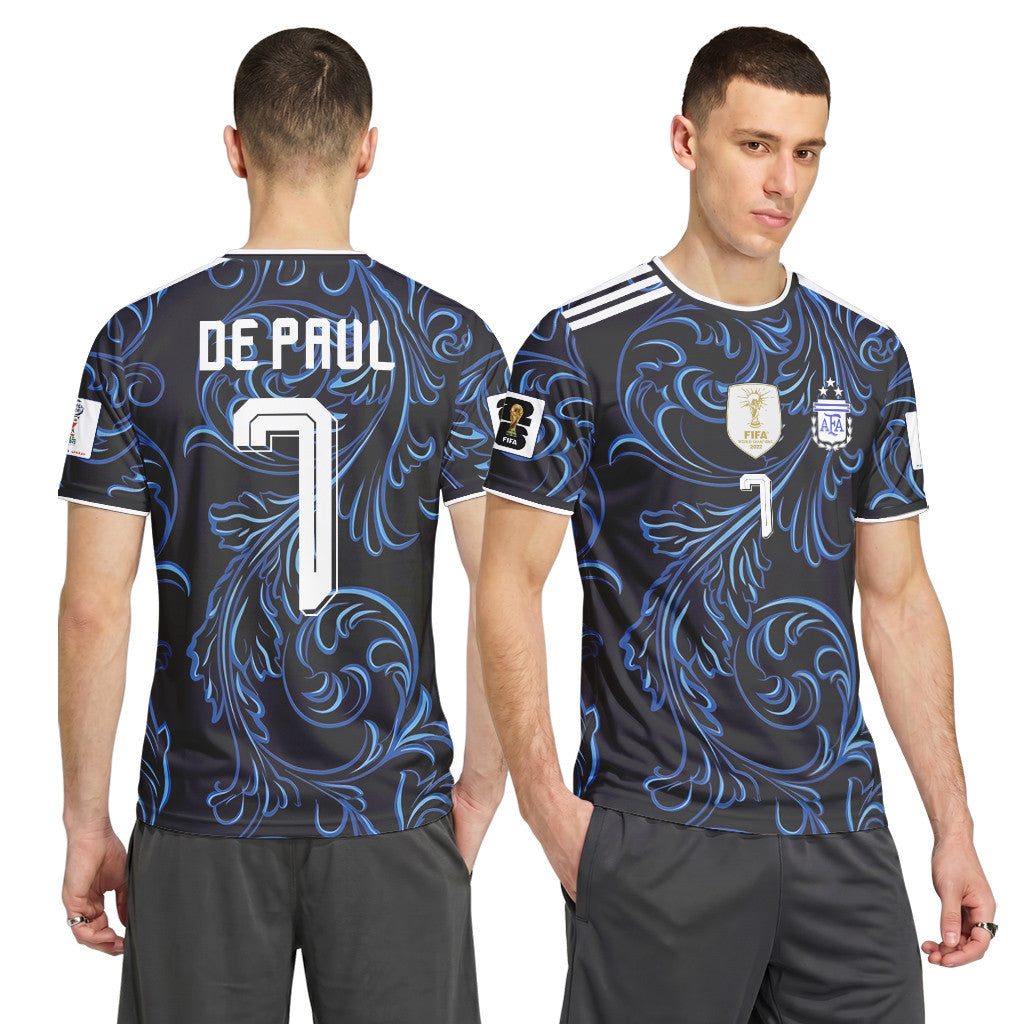 De Paul 7 2026 World Cup Argentina Away AOP T-Shirt