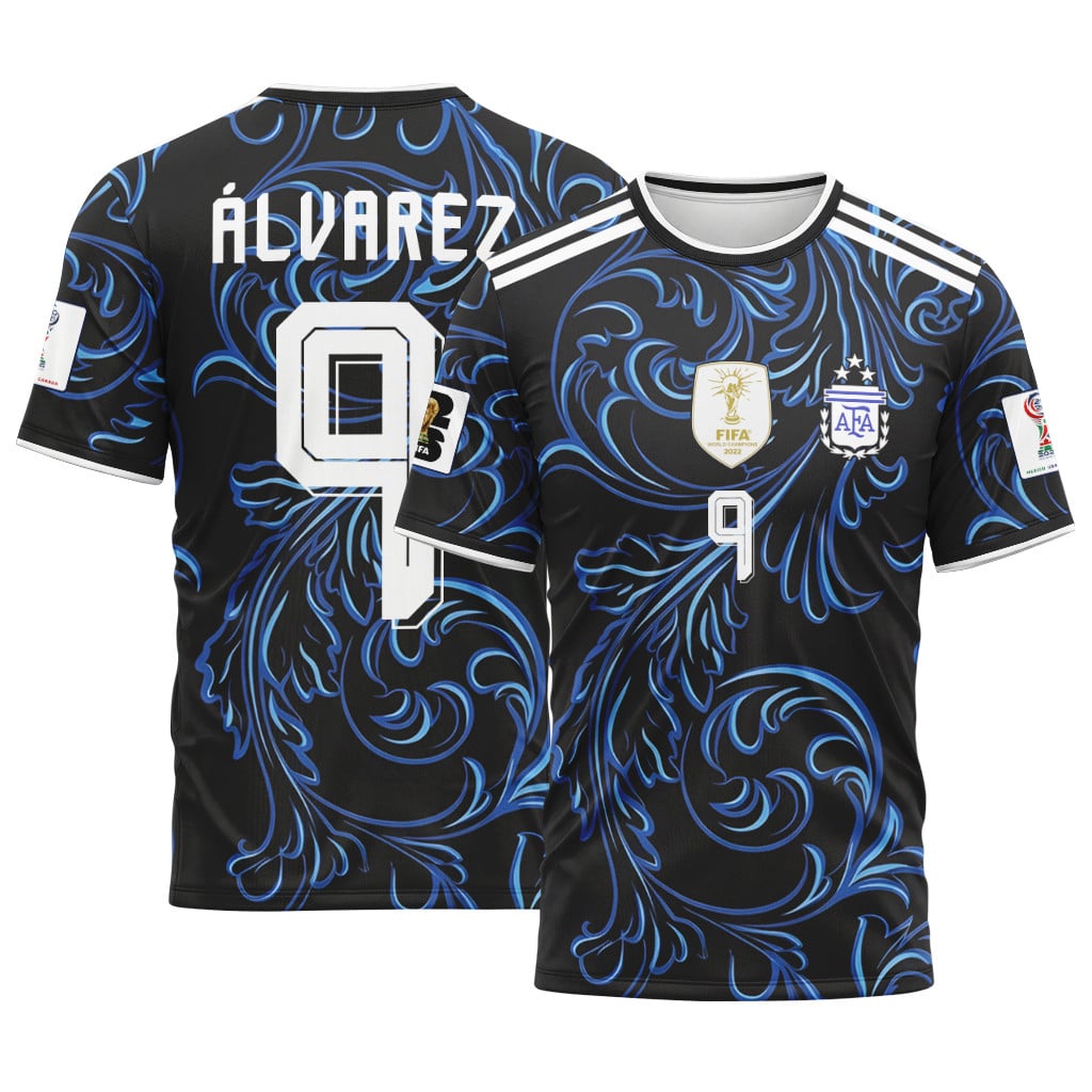 Alvarez 9 2026 World Cup Argentina Away AOP T-Shirt