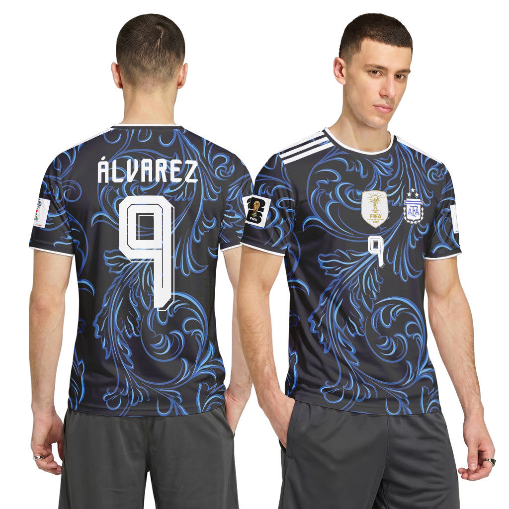 Alvarez 9 2026 World Cup Argentina Away AOP T-Shirt