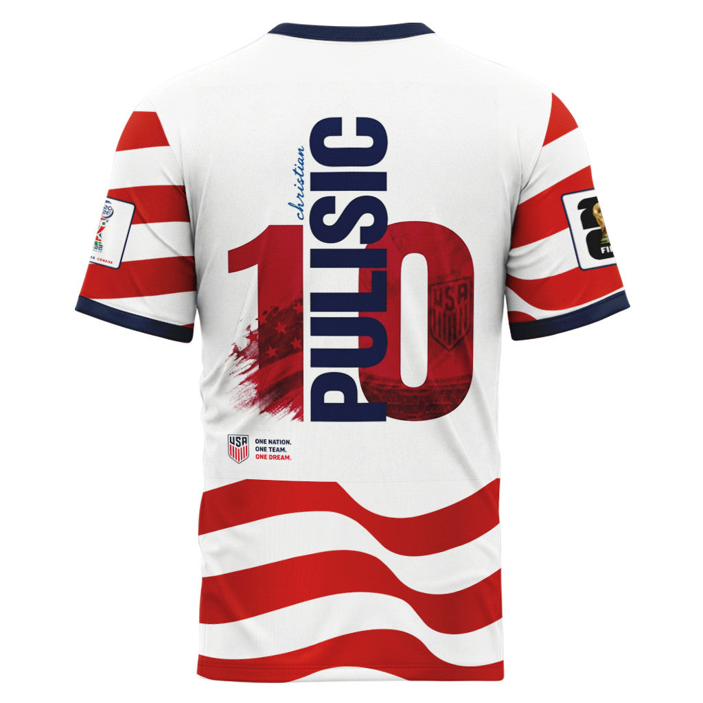 USA Pulisic AOP T-Shirt USA World Cup Fan